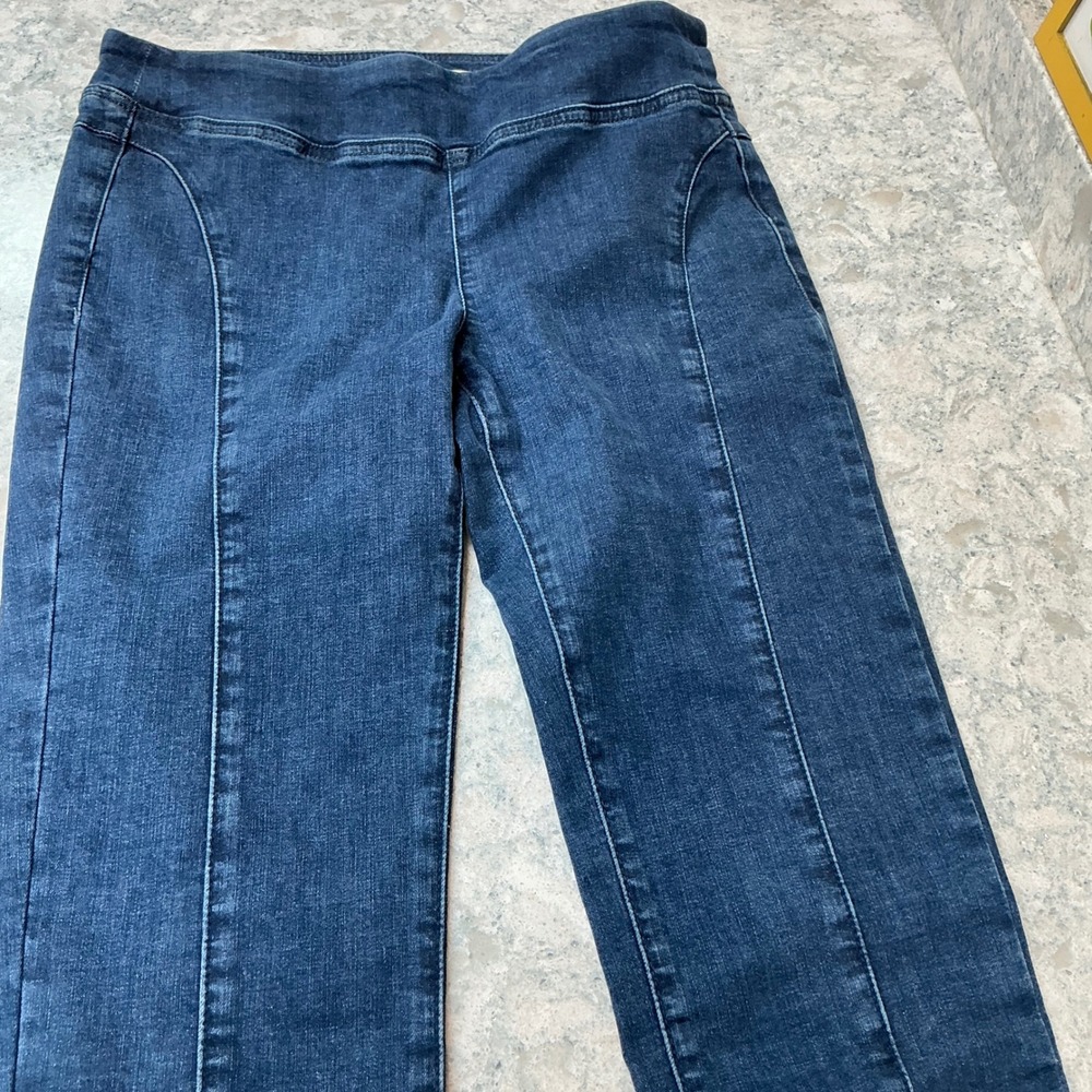 FREE PEOPLE Womens Pull On Denim Jeans Split Flare Leg High Rise XS Blue - Picture 3 of 8